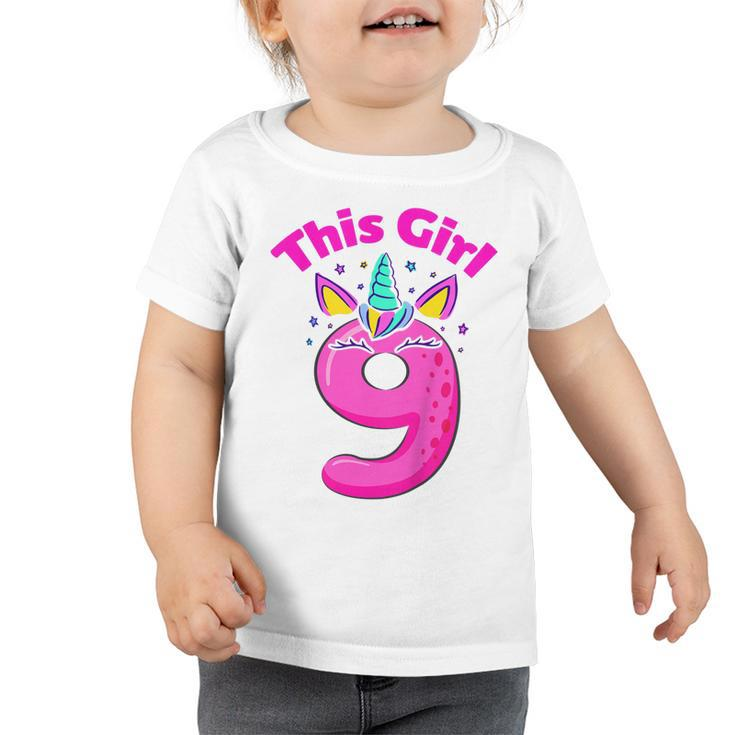 Kids Its My 9Th Birthday Happy 9 Years Old Unicorn Girls Party  Toddler Tshirt