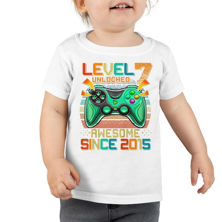 Kids Level 7 Unlocked Awesome 2015 Video Game 7Th Birthday Boy  Toddler Tshirt