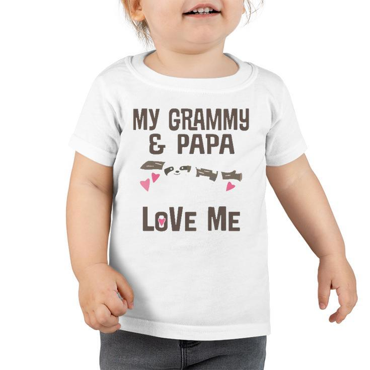 Kids My Grammy And Papa Love Me Granddaughter Sloth Toddler Tshirt