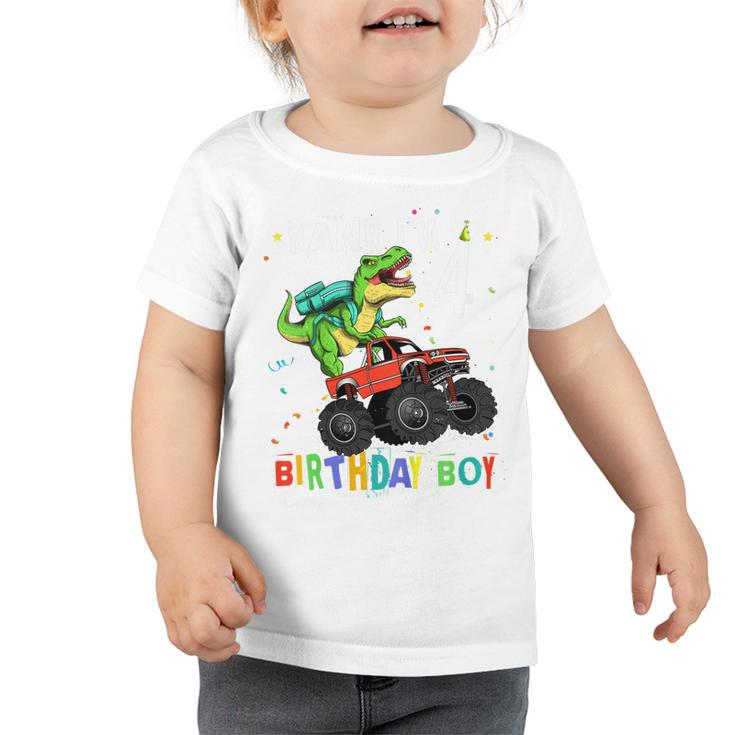 Kids Rawr Im4 4Th Birthday T Rex Dinosaur Party For Boys  Toddler Tshirt