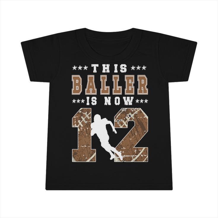 12Th Birthday Football Boy Twelve Year Old Football Player   Infant Tshirt