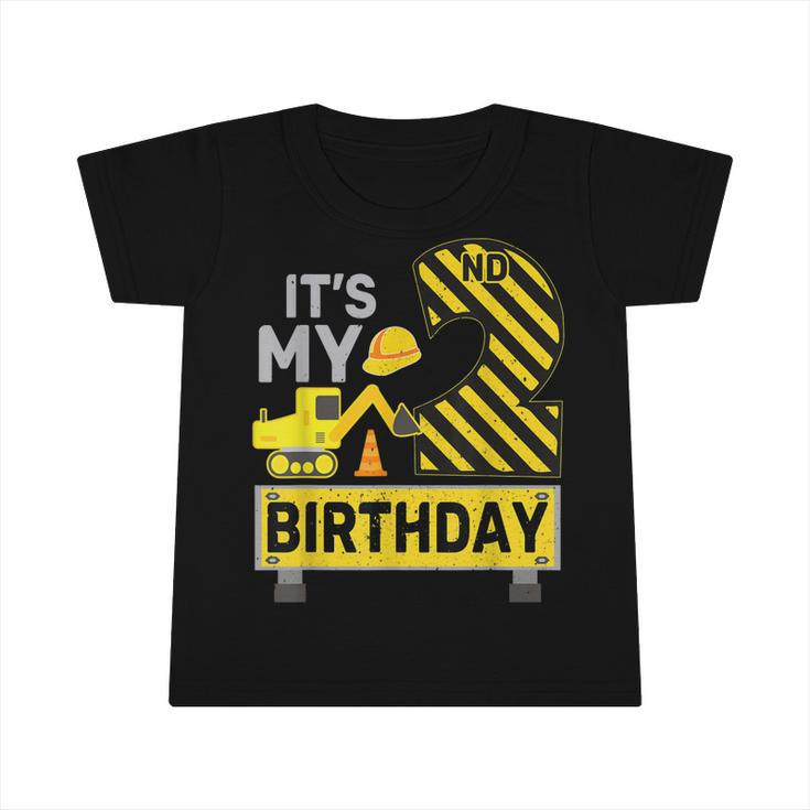 2 Years Old Boy Its My 2Nd Birthday Construction Digger  Infant Tshirt
