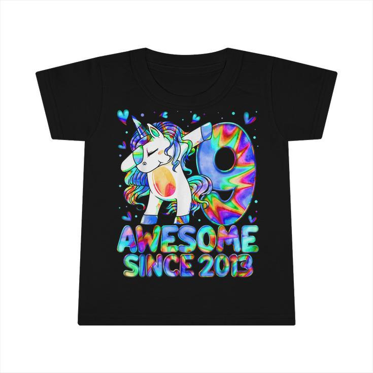 9Th Birthday Colorful Tie Dye 9 Year Old Unicorn Girls Gifts  V2 Infant Tshirt