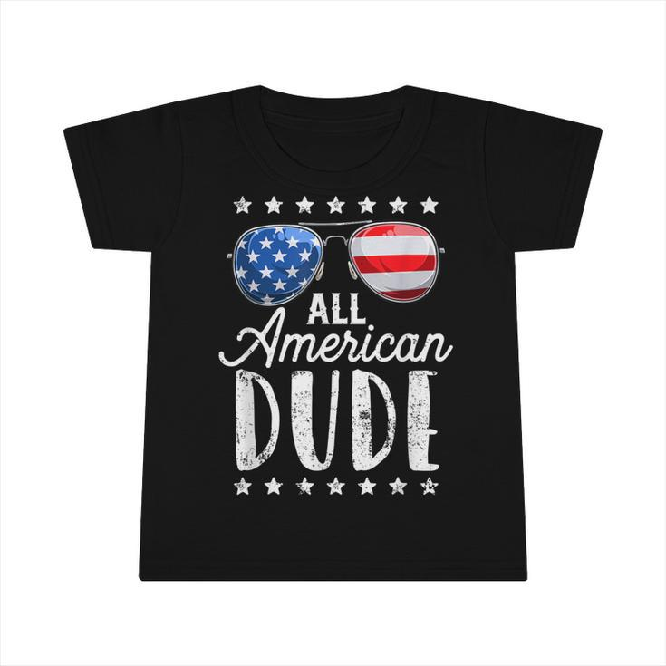 All American Dude 4Th Of July Boys Kids Sunglasses Family  Infant Tshirt