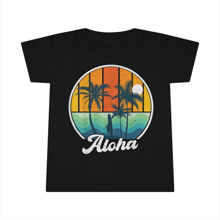 Aloha Hawaii Hawaiian  For Boys Girls Palm Tree Surf  Infant Tshirt
