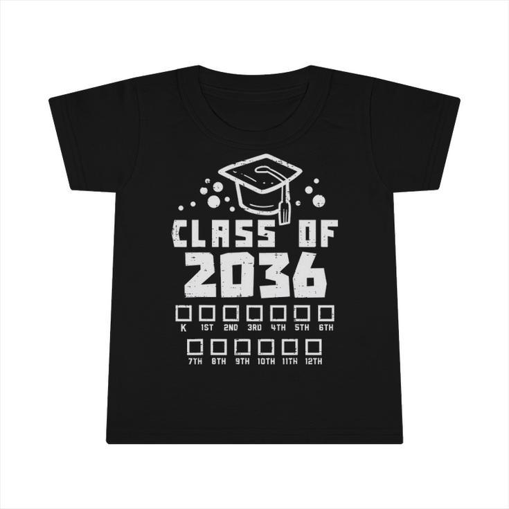 Class Of 2036 Checklist Kindergarten Graduation Grow With Me Infant Tshirt