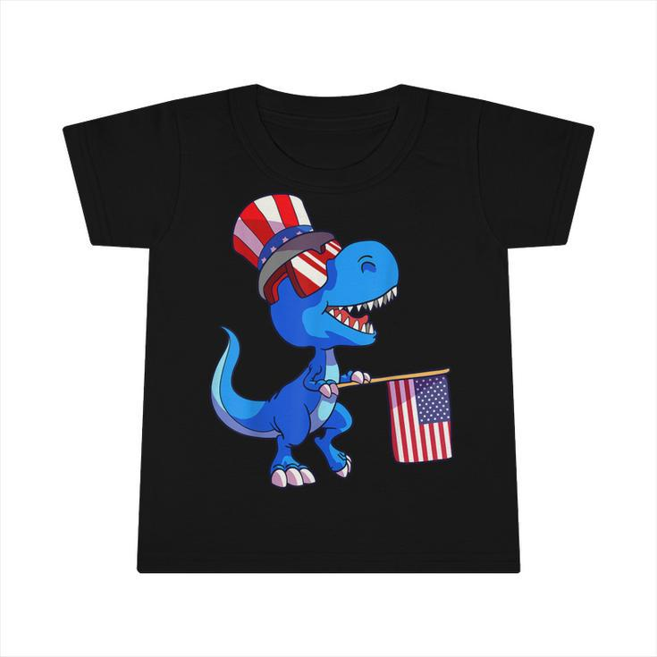Dinosaur 4Th Of July  Usa Flag Dino Kids Boys July 4  Infant Tshirt