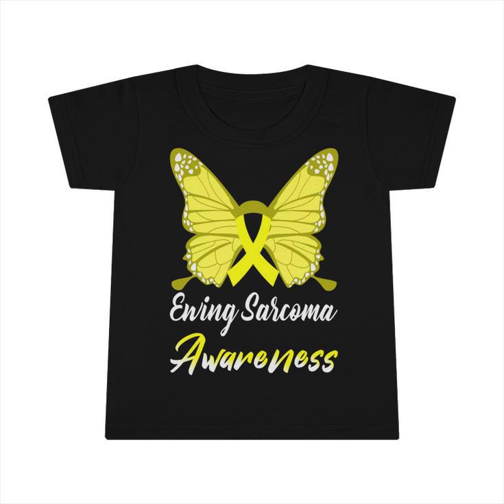 Ewings Sarcoma Awareness Butterfly Yellow Ribbon Ewings Sarcoma Ewings Sarcoma Awareness Infant Tshirt