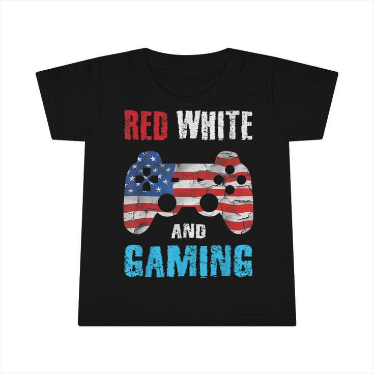 Gamer 4Th Of July Red White Gaming Video Game Boys Kids N  Infant Tshirt