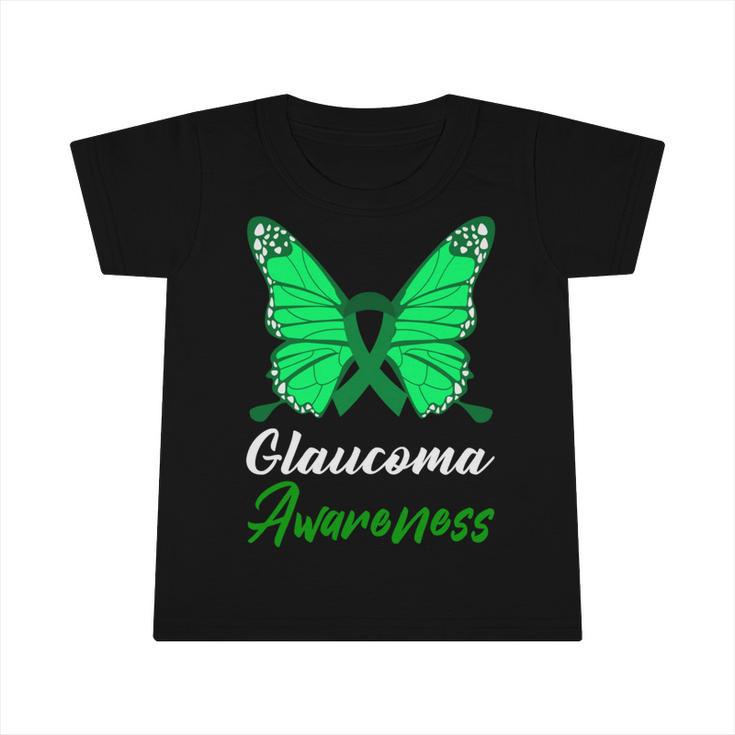 Glaucoma Awareness Butterfly Green Ribbon Glaucoma Glaucoma Awareness Infant Tshirt