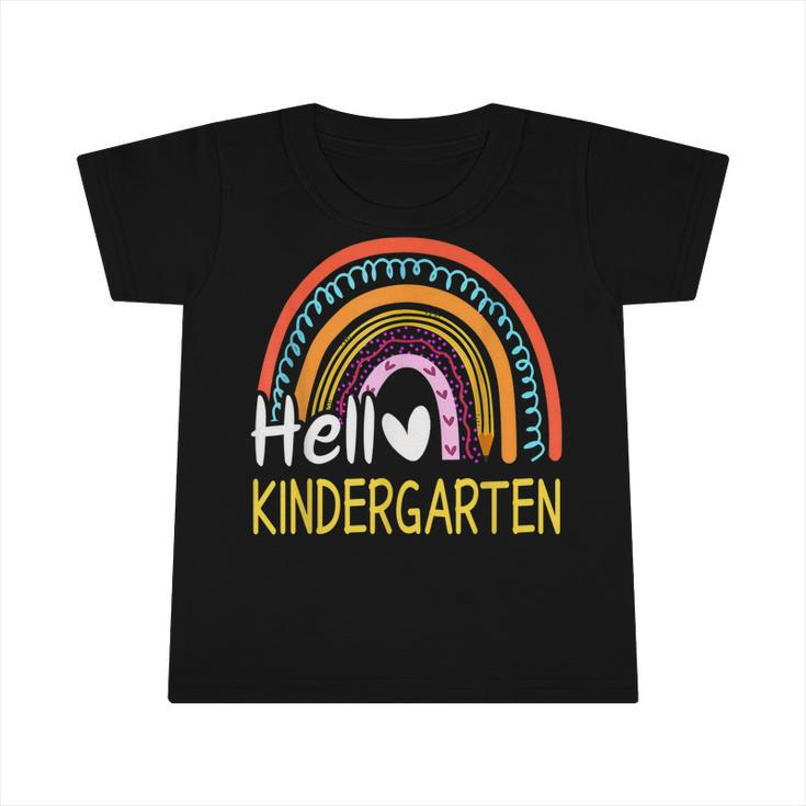 Hello Kindergarten Team Kinder Back To School Rainbow Kids  Infant Tshirt
