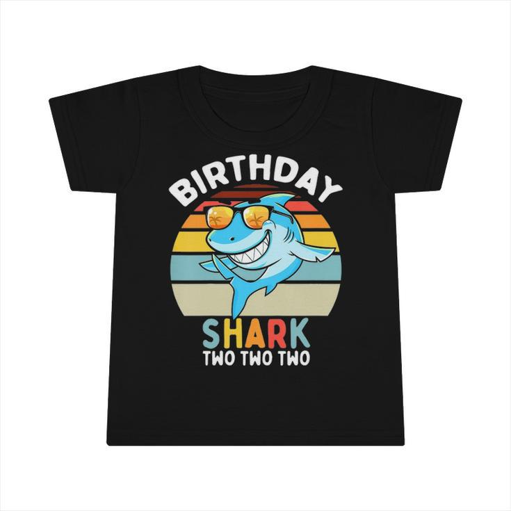 Kids 2Nd Birthday Boy Shark 2 Years Old Boys Matching Family Infant Tshirt