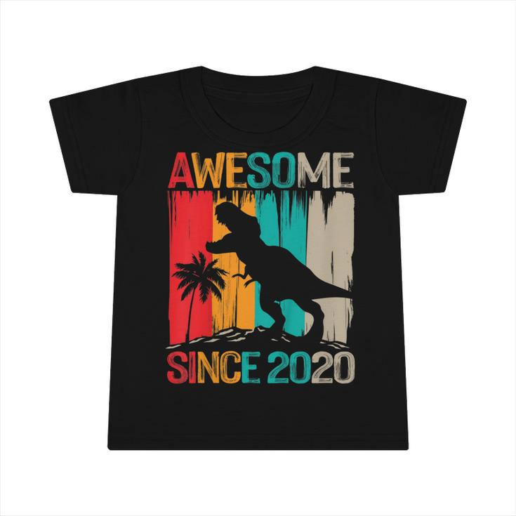 Kids 2Nd Birthday Dinosaur 2 Year Old Boy Kids Awesome Since 2020  Infant Tshirt