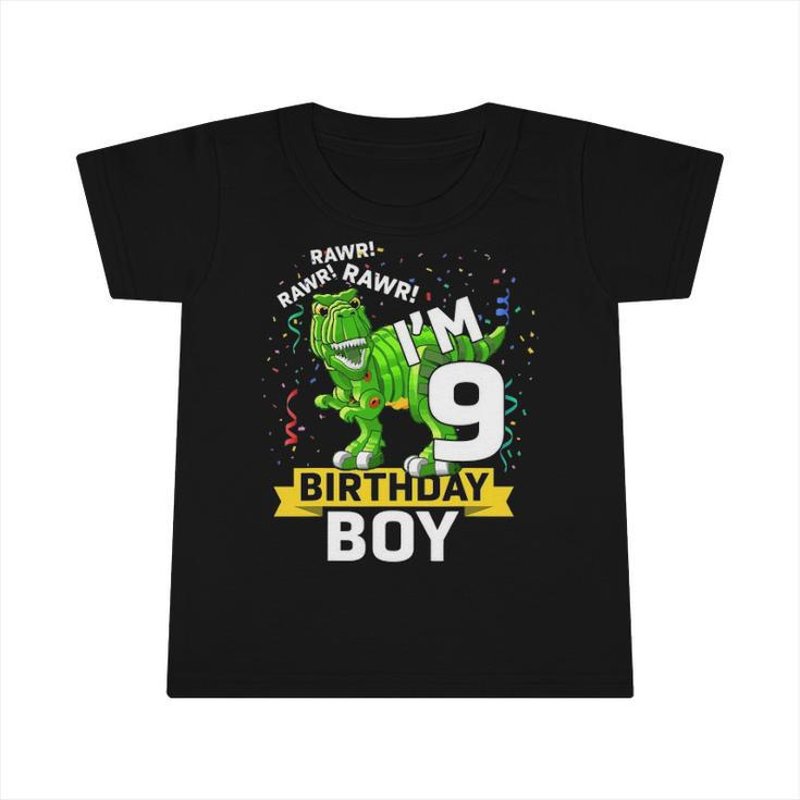 Kids 9 Years Old - 9Th Birthday -Rex Dinosaur Toy Infant Tshirt