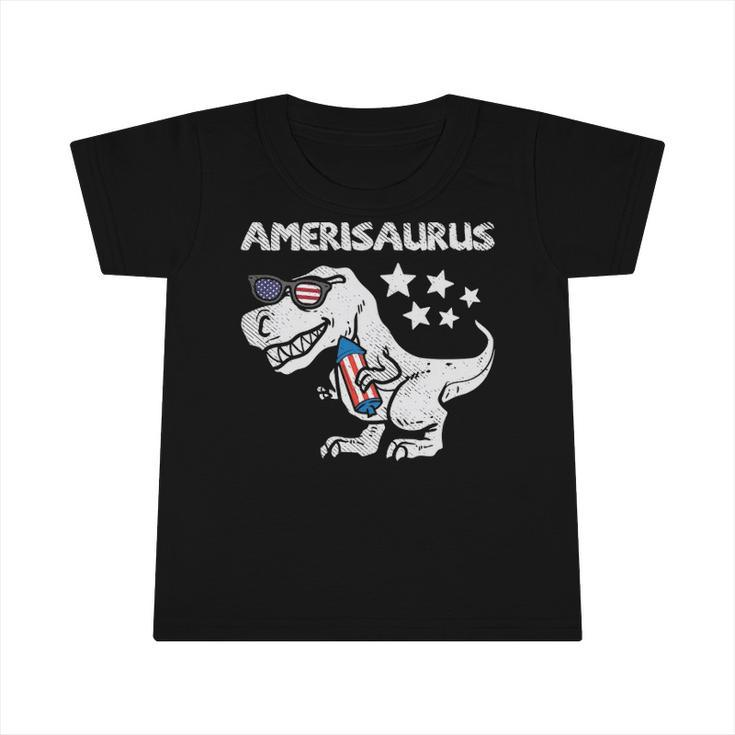 Kids Amerisaurus Trex Dinosaur 4Th Of July Patriotic Kids Boys Infant Tshirt