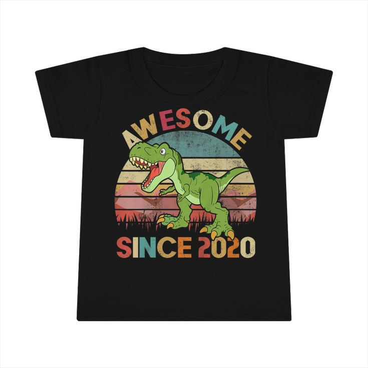 Kids Dinosaur 2Nd Birthday 2 Year Old Awesome Since 2020  Infant Tshirt