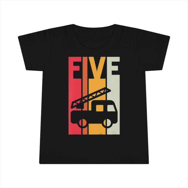 Kids Fire Truck 5Th Birthday Boys Firefighter Fireman 5 Years Infant Tshirt