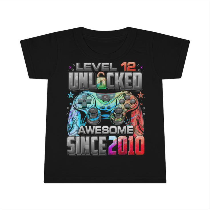 Level 12 Unlocked Awesome Since 2010 12Th Birthday Gaming  Infant Tshirt
