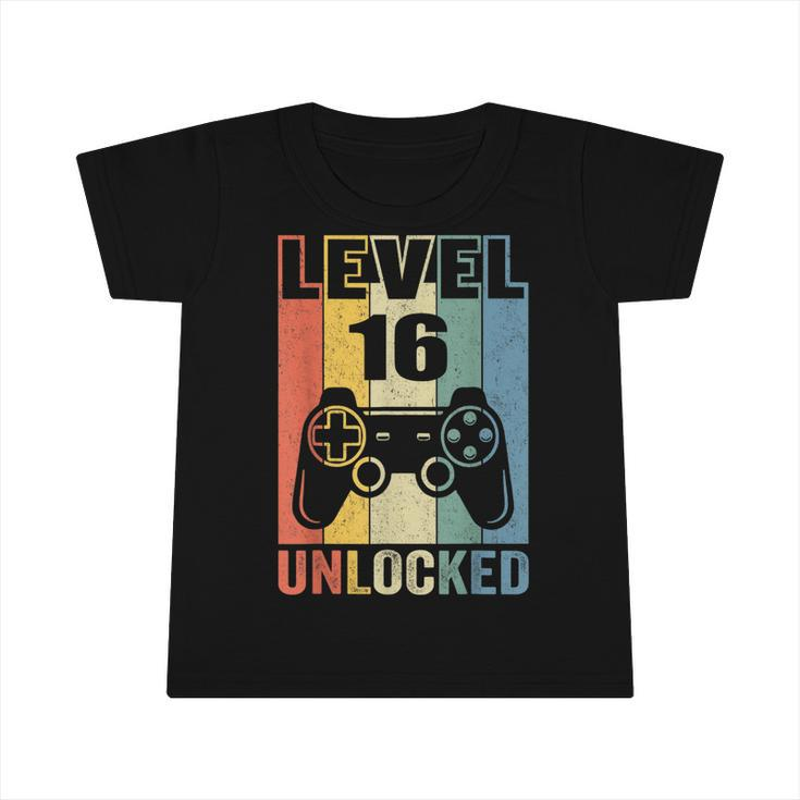 Level 16 Unlocked  16Th Video Gamer Birthday Boy Gift  Infant Tshirt