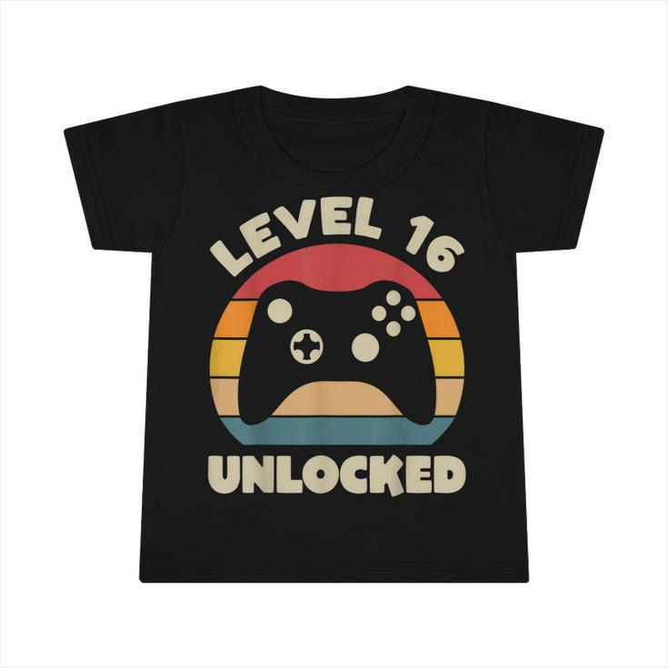 Level 16 Unlocked Sixn Birthday Gift Video Game Birthday  Infant Tshirt