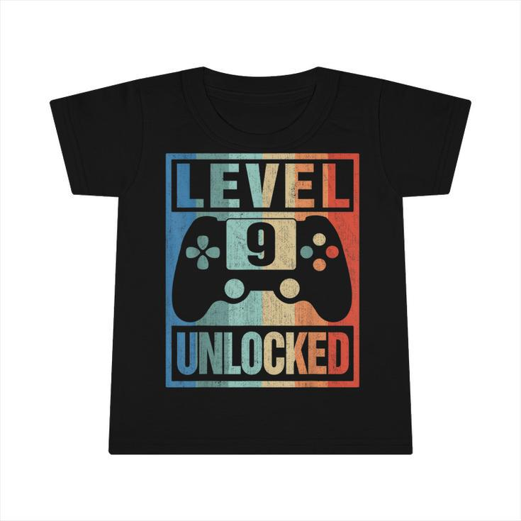 Level 9 Unlocked  9Th Birthday Decoration 9 Years Old  Infant Tshirt