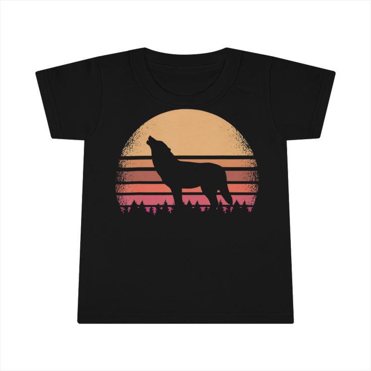 Moon Sunset Retro Howling At 80S Vintage Wolf Halloween S Infant Tshirt