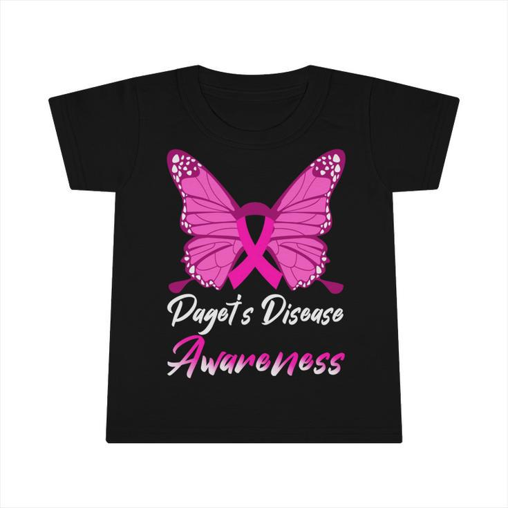 Pagets Disease Awareness Butterfly  Pink Ribbon  Pagets Disease  Pagets Disease Awareness Infant Tshirt