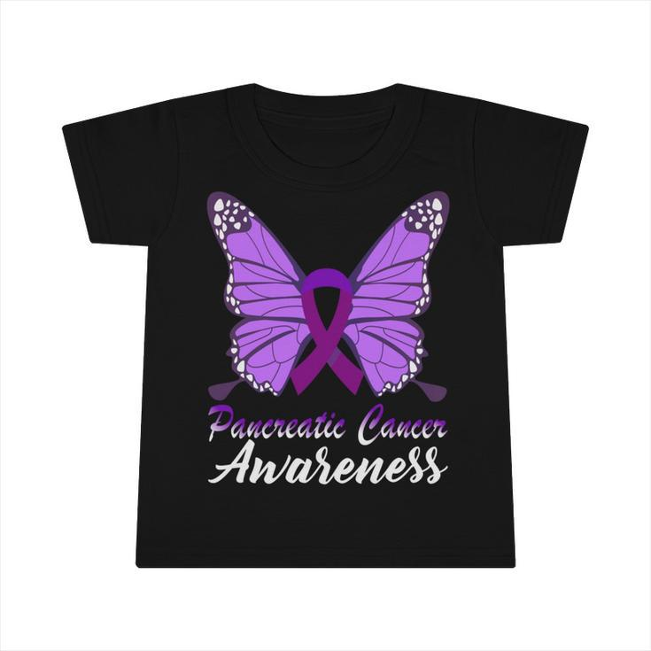 Pancreatic Cancer Awareness Butterfly  Purple Ribbon  Pancreatic Cancer  Pancreatic Cancer Awareness Infant Tshirt