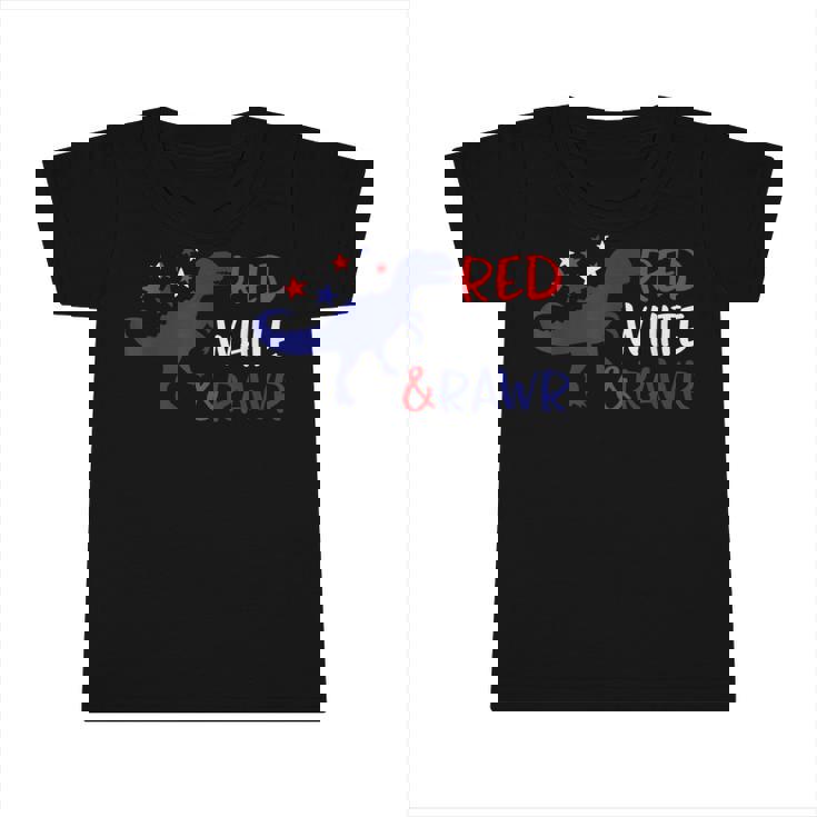 Red White & Rawr 4Th Of July Dinosaur Trex  Infant Tshirt