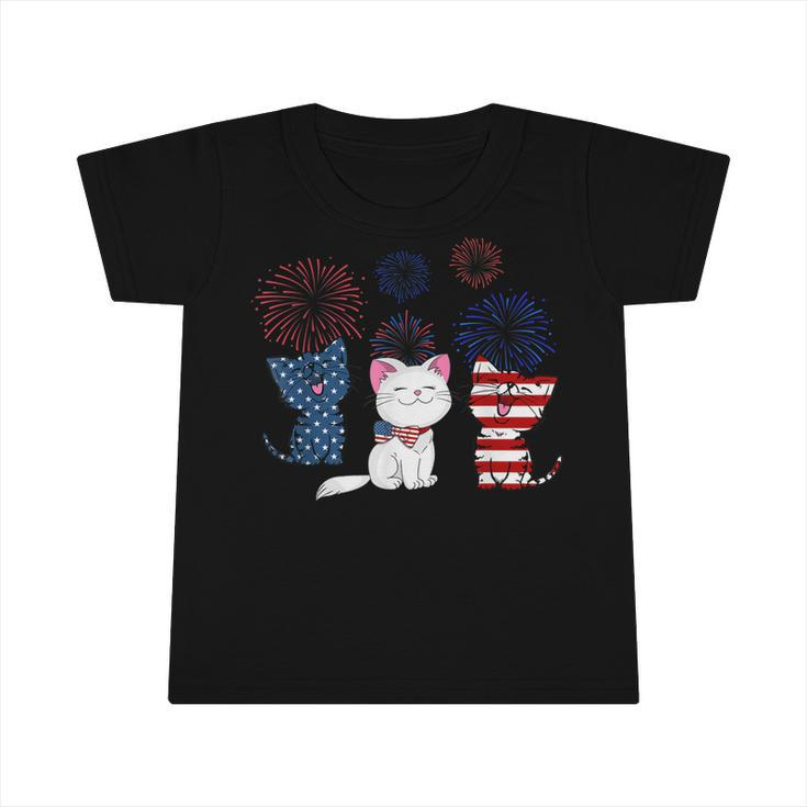 Red White Blue Cat Usa Flag 4Th Of July Patriotic Cat Lover  Infant Tshirt