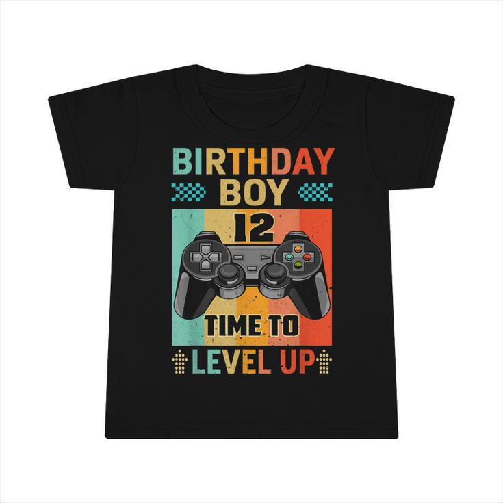 Retro Vintage Gaming 12 Years Old Level Up 12Th Birthday Boy  Infant Tshirt