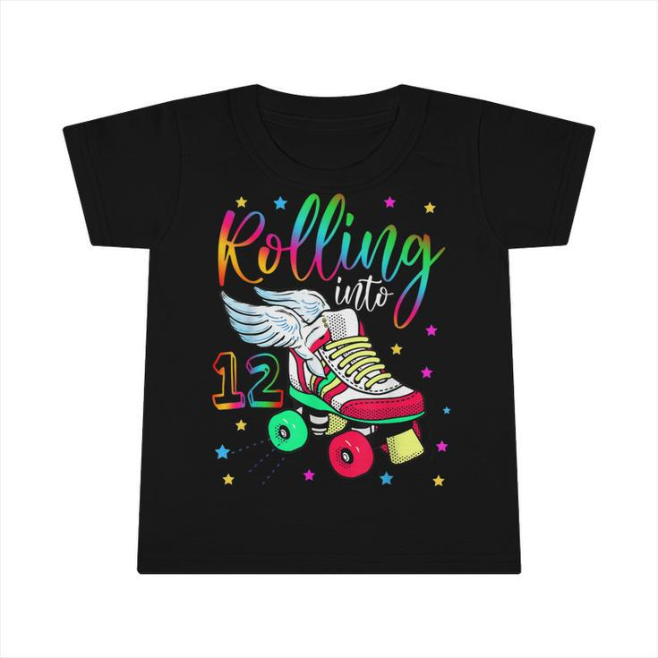 Rolling Into 12 Cool 12Th Birthday Roller Skating Girl Lover  Infant Tshirt