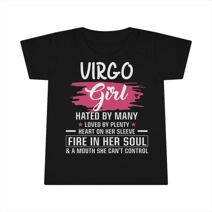 Virgo Girl Birthday   Virgo Girl Hated By Many Loved By Plenty Heart On Her Sleeve Infant Tshirt
