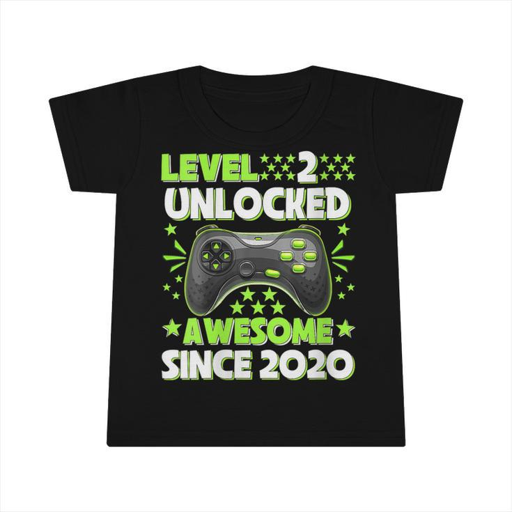 Womens Level 2 Unlocked Awesome 2020 Video Game 2Nd Birthday  Infant Tshirt