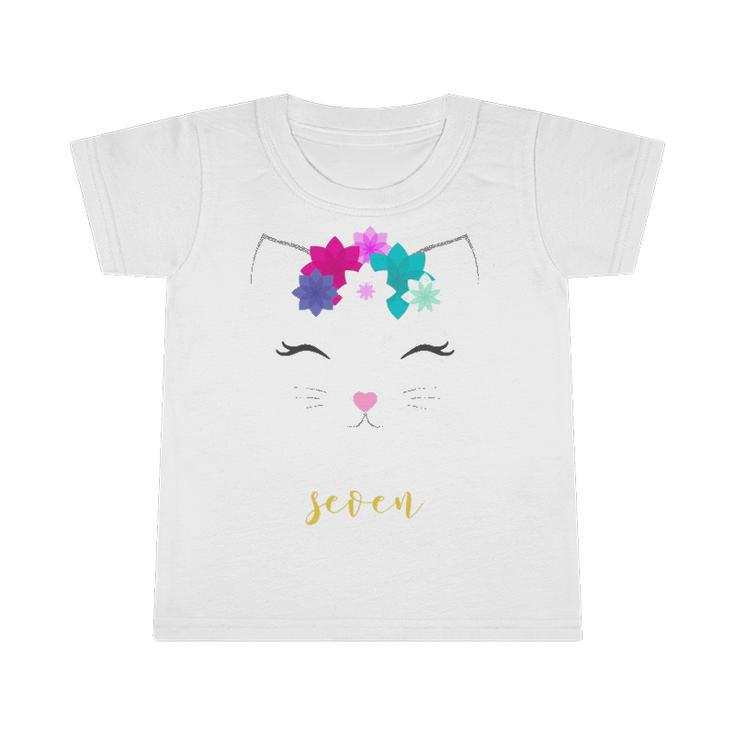 7Th Birthday  Kitty Cat For Girls Infant Tshirt