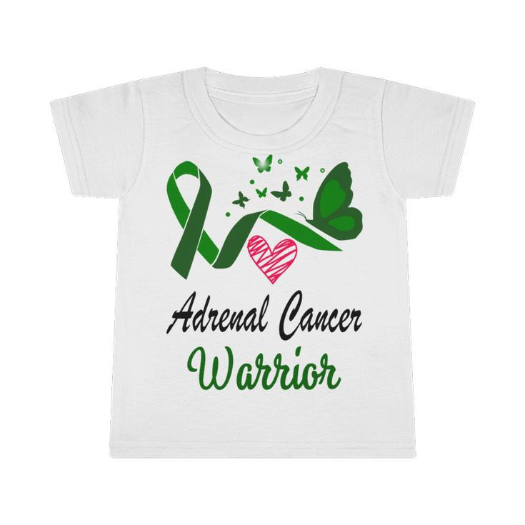 Adrenal Cancer Warrior Butterfly  Green Ribbon  Adrenal Cancer  Adrenal Cancer Awareness Infant Tshirt