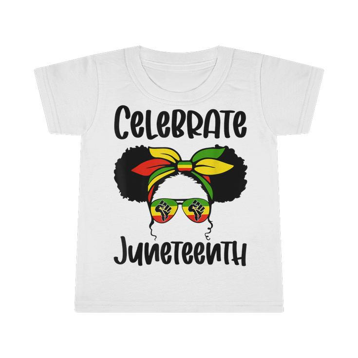 Black Kid African American Messy Bun Celebrate Juneteenth  Infant Tshirt