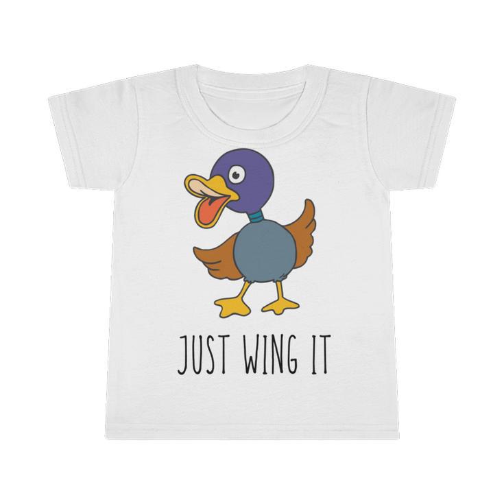 Just Wing It Duck Puns Quack Puns Duck Jokes Puns Funny Duck Puns Duck Related Puns Infant Tshirt