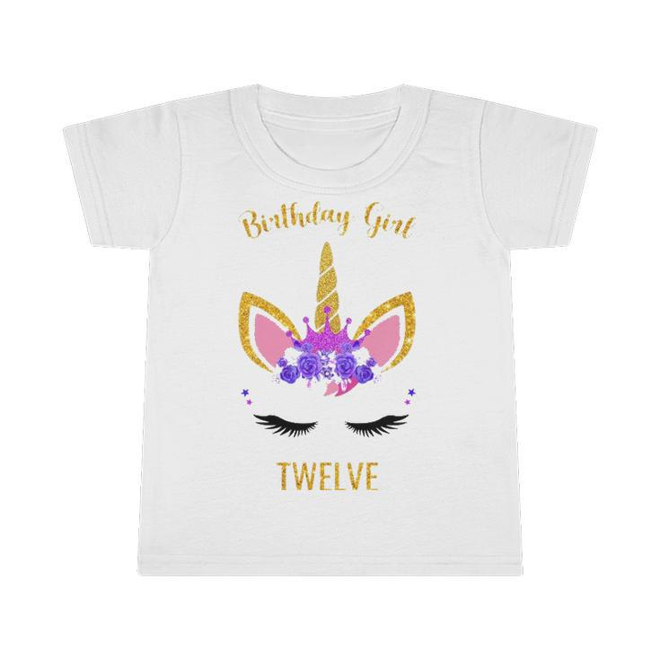 Kids 12Th Bday Outfit Unicorn Birthday Girl 12 Years Old Infant Tshirt