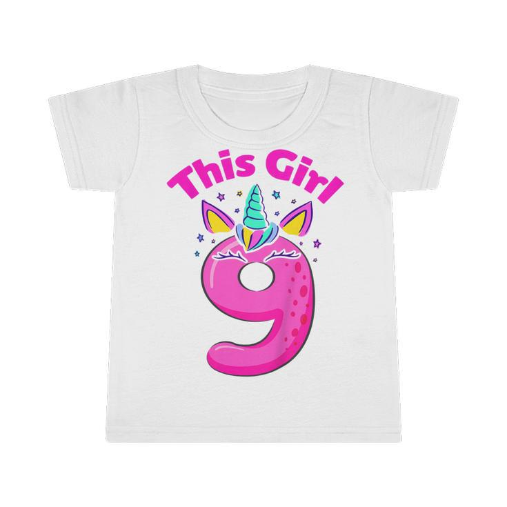Kids Its My 9Th Birthday Happy 9 Years Old Unicorn Girls Party  Infant Tshirt