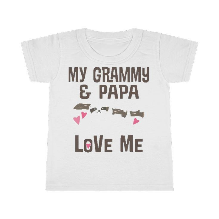 Kids My Grammy And Papa Love Me Granddaughter Sloth Infant Tshirt