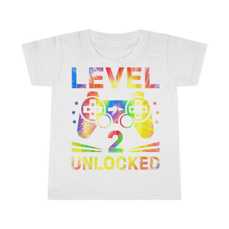 Kids Tie Dye Level 2 Unlocked Gamer 2 Year Old 2Nd Birthday  Infant Tshirt