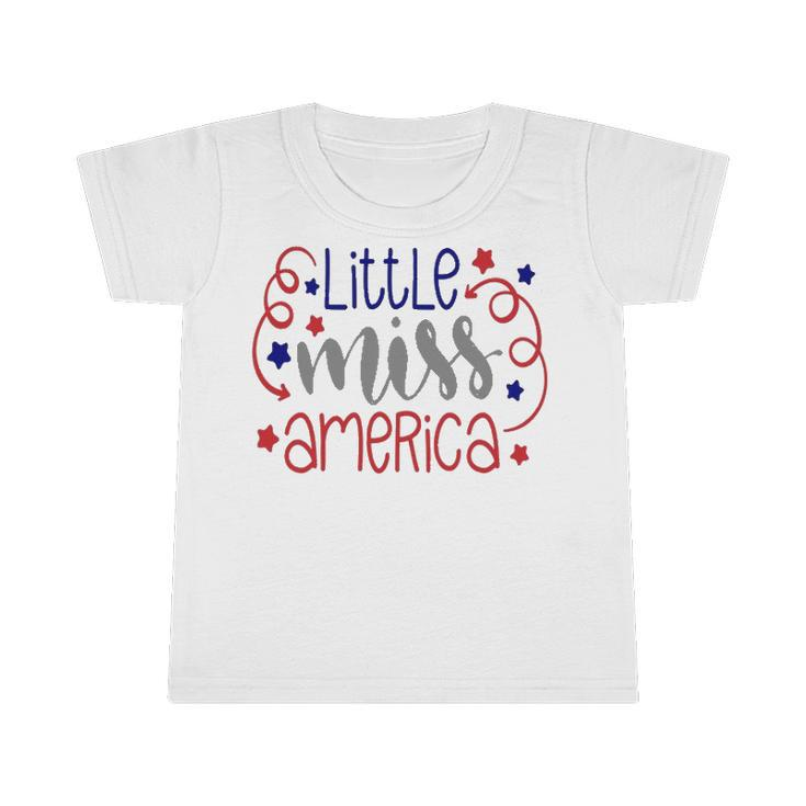 Little Miss America 4Th Of July  Girls Usa Patriotic Infant Tshirt