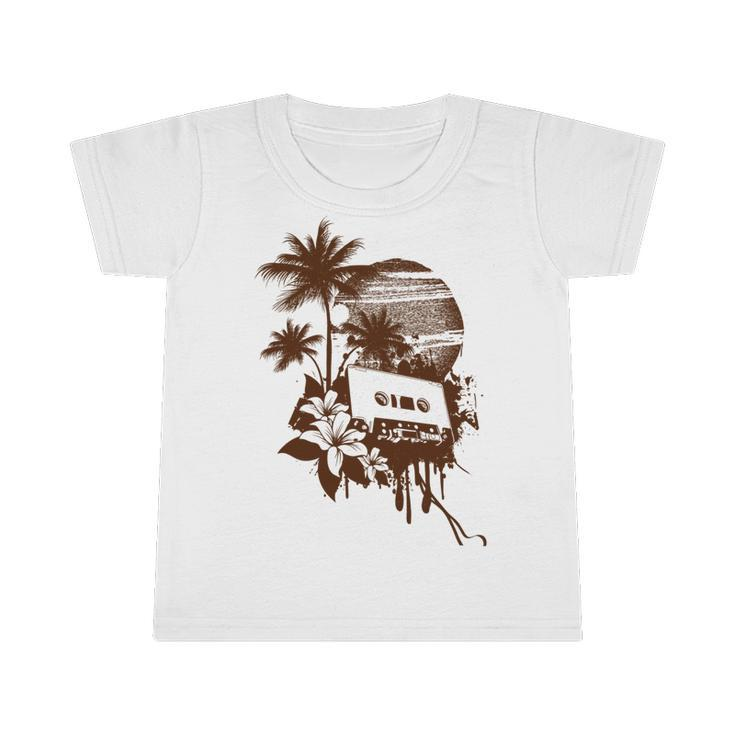 Summer Party Brown Palm Trees Flower Cassette Infant Tshirt
