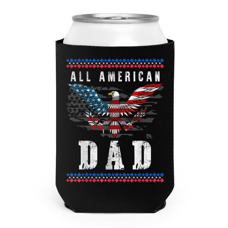 4Th Of July American Flag Dad  Can Cooler