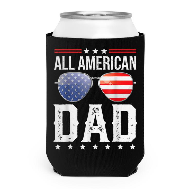 All American Dad 4Th Of July Us Patriotic Pride  V2 Can Cooler