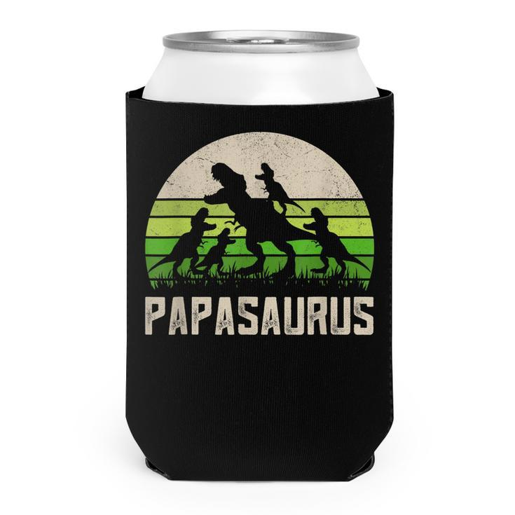 Funny Grandpa  Papasaurus Dinosaur 4 Kids Fathers Day  V2 Can Cooler