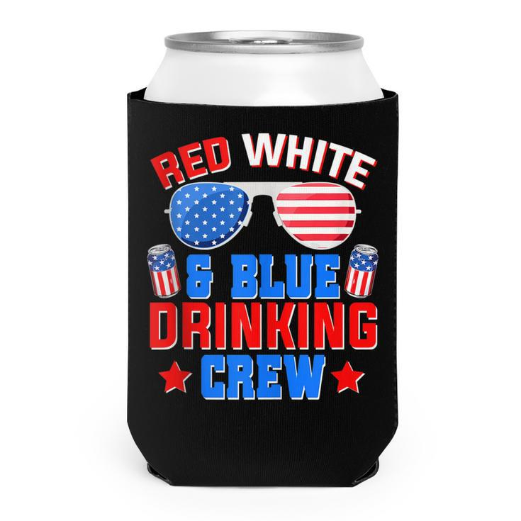 Red White And Blue Drinking Crew 4Th Of July Sunglasses  Can Cooler