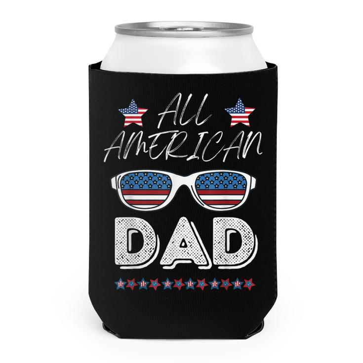 Usa 4Th Of July Great American Flag Dad  Can Cooler