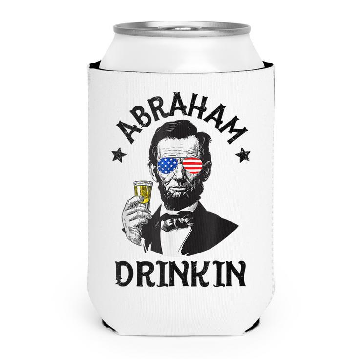 Abraham Lincoln 4Th Of July Drinking  Men Women Gift  Can Cooler